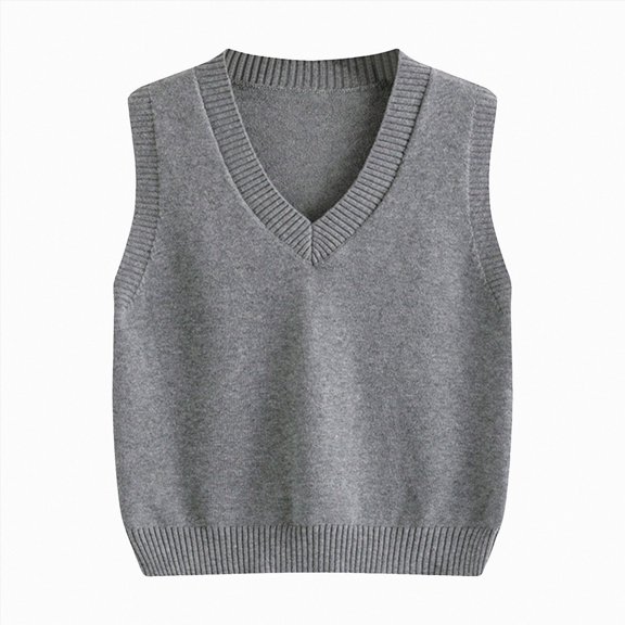 dmqupv Cute School Clothes Kid Girls Sweater Vest Sleeveless Button Down Knit School Sweater Vest Top Grey,2-3 Years