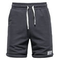 thumbnail image 1 of Shorts for Men, Pants for Men, Mens Casual Solid Drawstring Elastic Waistband Short Straight Leg Pants, 1 of 9