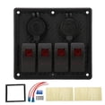 thumbnail image 2 of 4 Gang Rocker Switch, Waterproof IP66 Boat Rocker Switch  For Passenger Cars, 2 of 8