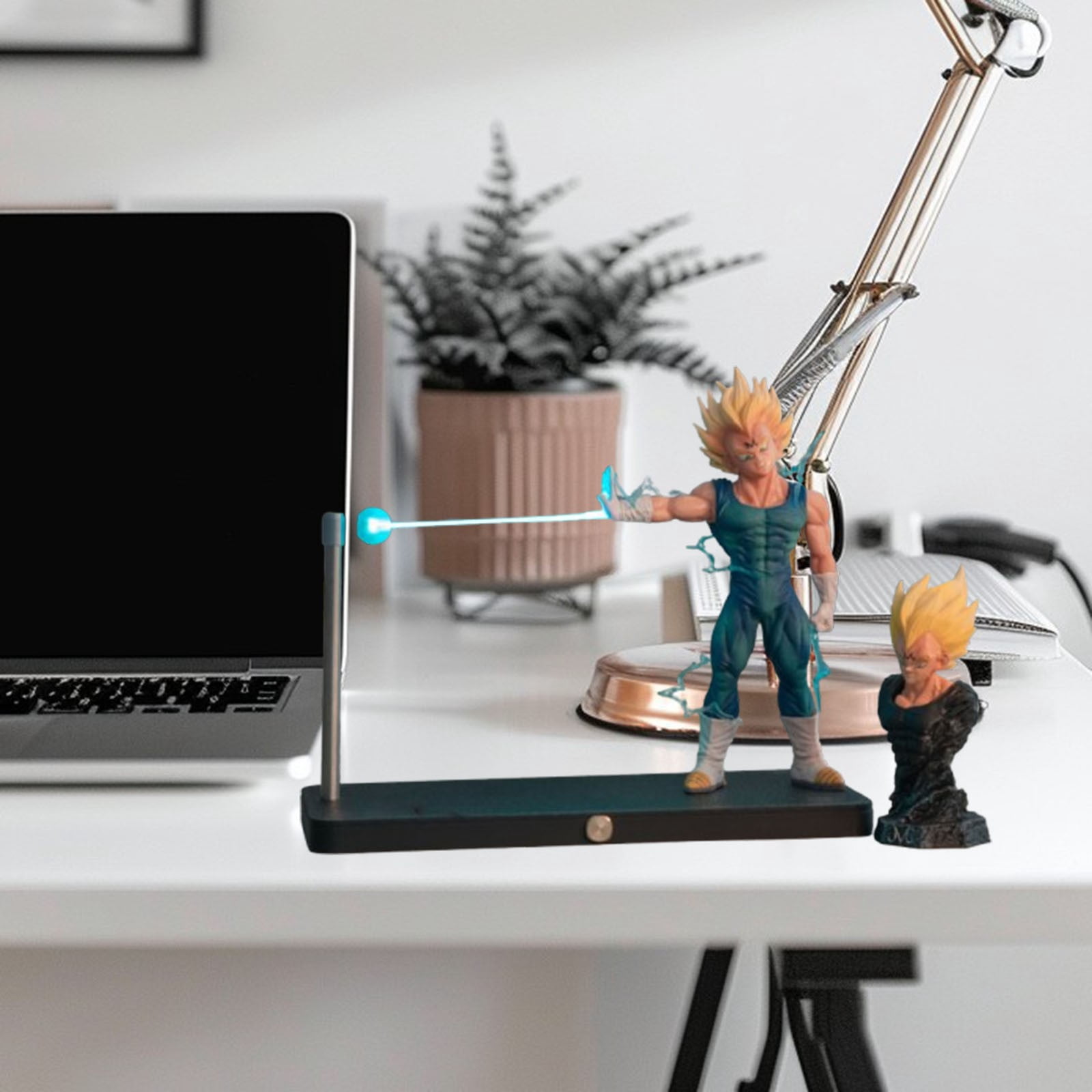 Dragon Ball Anime Character Night Light Figurine Decorative Led Lamp Son Goku Toys Peripheral Desktop Ornament-Two Figurines Replaceable