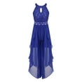 thumbnail image 3 of TiaoBug Junior Big Girls High Low Dance Romper Dress Ruffle Chiffon Lace Wedding Prom Gown, 3 of 5