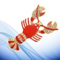 thumbnail image 4 of Broche Homard en Cristal Réaliste en Forme d'Animal Accessoire de Costume (Rouge), 4 of 5