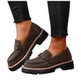 thumbnail image 5 of YLYL Women's Penny Loafers Lug Sole Chunky Heels Comfortable Casual Slip on Office Business Dress Shoes, 5 of 9