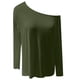 thumbnail image 4 of MHFRRA Blusa Informal de Manga Larga con Cuello Asimétrico para Uso Diario y Comodidad. Verde, 4 of 4