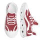 thumbnail image 1 of Zapatos deportivos ligeros de suela gruesa con diseño de bandera de Letonia en rojo y blanco, resistentes a los golpes y al aire libre., 1 of 6