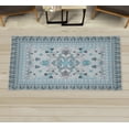 thumbnail image 1 of Ethnic Decorative Rug, Folkloric Tribal Ornaments and Curls with Heart Shaped Details Print, Quality Carpet for Bedroom Dorm and Living Room, 6 Sizes, Pale Blue, by Ambesonne, 1 of 1
