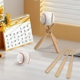 thumbnail image 6 of 8 Sets Baseball Stand Baseball Holders for Balls Display Baseball Bat Wooden Display Stand Holder Display Baseball, 6 of 7