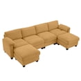 thumbnail image 6 of LOYALICE 115" Cozy Oversized Corduroy Modular Sectional Sofa U Shaped 6 Seat Couch with Movable Ottoman & Chaise for Living Room Bedroom, Yellow, 6 of 10