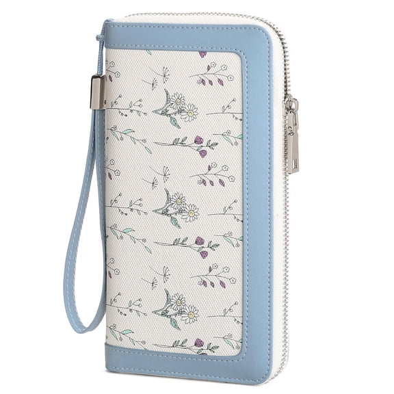 GAEKEAO Wristlet Wallets for Women RFID Blocking Large Capacity Clutch Wallet Vegan Leather Zip Around Ladies Long Purse
