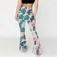 thumbnail image 5 of Owordtank Women's High Waisted Bootcut Yoga Pants with 70s Flare - Retro Boho Bell Bottoms in Vintage Prints for Hippie & Festival Wear, 5 of 8