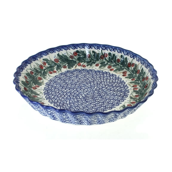 Blue Rose Polish Pottery Berry Pie Plate