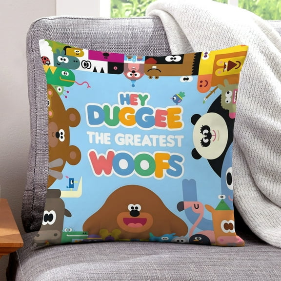 Hey Duggee-themed plush velvet Pillow Cover Case Gifts Pillowcase Home Decorative Throw Cushion Birthday Present Fans Lover