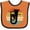 Orange and Black, variant on Inktastic Tuba Music Retro Sunset Silhouette Boys or Girls Baby Bib