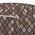 thumbnail image 2 of Abstract Pouf Cover with Zipper, Print of Diamonds Geometric Shapes Rhythmic Pattern, Soft Decorative Fabric Unstuffed Case, 30" W X 17.3" L, Dark Taupe Tan and Cocoa, by Ambesonne, 2 of 3