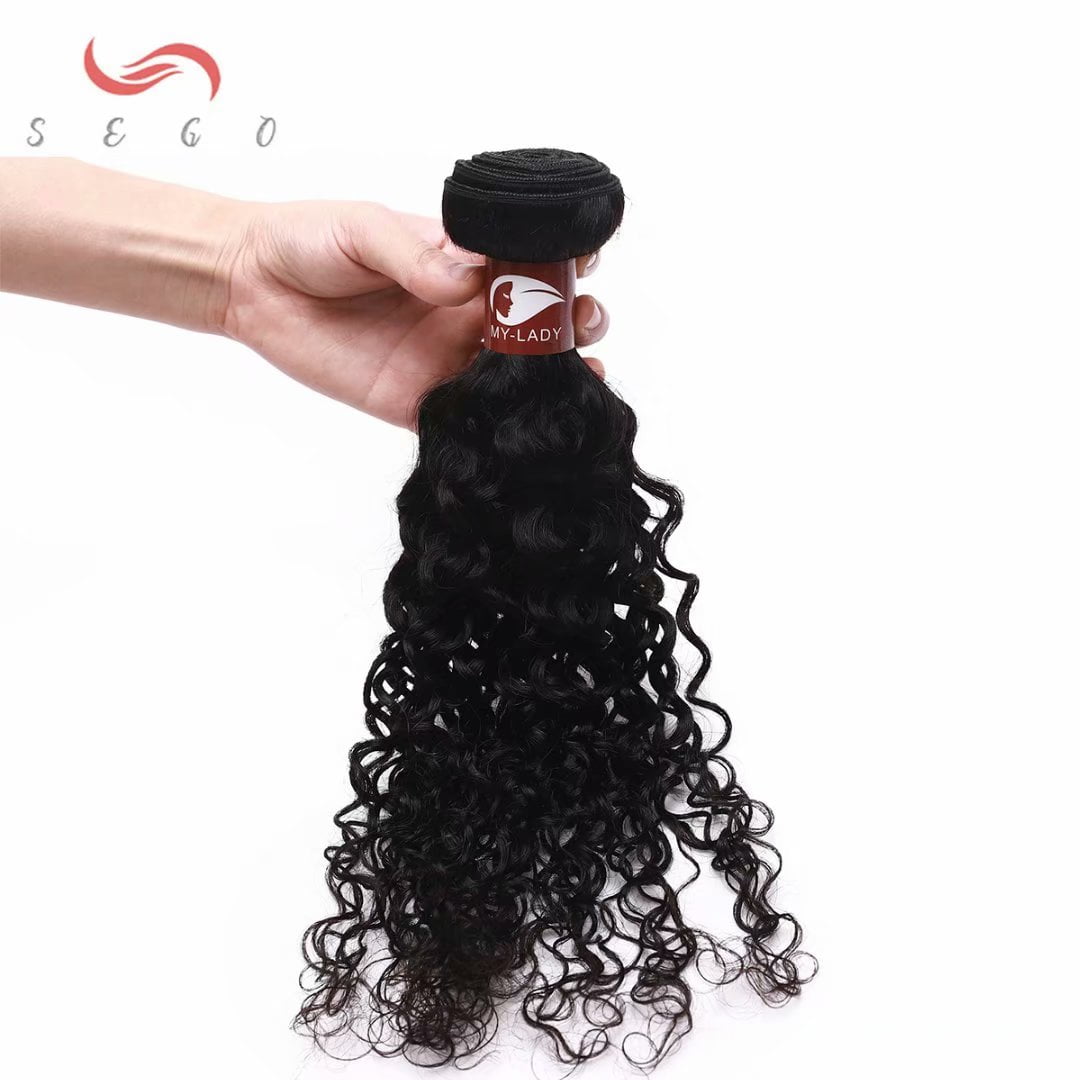 SEGO Deep Wave/Straight/Kinky Curly Brazilian Virgin Human Hair Bundles Unprocessed Human Hair Extensions Natural Black-1 Bundles
