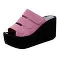 thumbnail image 1 of Womens Wedges Non-Slip Open Toe Flip-Flops Breathable Thick Bottom Shoe Slippers, 1 of 9