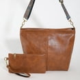 thumbnail image 3 of Bolso tipo cartera retro para mujer, conjunto informal, bandolera, bolso de viaje (marrón), 3 of 9