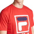 thumbnail image 4 of Fila Men's Stacked Tee Shirt Chinese Red-White-Navy lm163xf4-622, 4 of 5