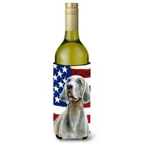 Carolines Treasures BB9674LITERK Weimaraner Patriotic Wine Bottle Beverge Insulator Hugger Wine Bottle multicolor