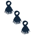thumbnail image 1 of Bufanda De Invierno Mujer Suave Diseño De La Tela Liso 3 Piezas Azul Oscuro Unitalla, 1 of 3