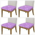 thumbnail image 2 of Junzan Lilac Glittering Print Dining Chair Seat Covers, Stretch Fitted Dining Room Upholstered Chair Seat Cushion Cover, 2 of 9