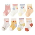 thumbnail image 3 of CHUANK Girls Cushioned Crew Socks Colorful Creative Fun Novelty Design Crew Socks Yellow 3-5 Years, 3 of 5