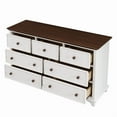 thumbnail image 5 of 7 Drawers Dresser for Bedroom, Farmhouse 61" Wide Wood Dressers Chest of Drawers, Vintage Design TV Stand, Rustic Storage Dresser Organizer with Metal Handle Closet for Living Room, Hallway, 5 of 7