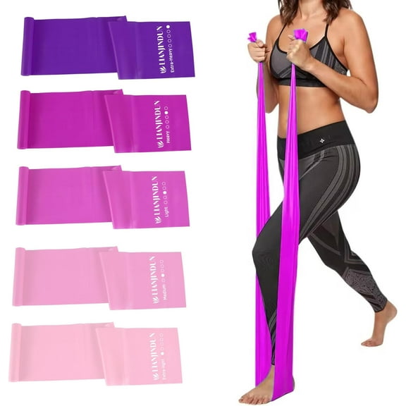 5 Pcs Professional Resistance Bands. Latex-Free, Elastic Band, Work Out Bands, Stretch Bands for Working Out Women or Men, Exercise Bands Set for Physical Therapy, Yoga, Pilates