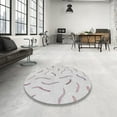 thumbnail image 3 of Ahgly Company Indoor Round Patterned Dark Gray Novelty Area Rugs, 5' Round, 3 of 6