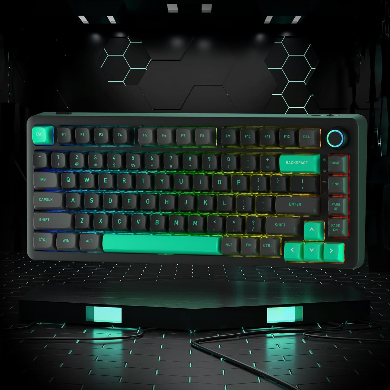 LTC Nimbleback NB832 Wireless 75% Gasket Mechanical Keyboard, Tri-Mode BT5.0/2.4G/USB-C Wired, Hot Swappable 82-Keys RGB Gaming Keyboard w/Software & 5 Layer Padding, Custom Linear Switch