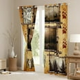thumbnail image 3 of Retro Cabin Curtains Rustic Deer Curtains & Drapes Hunting Wild Animal Blackout Curtains Lodge Cottage Exotic Bull Skull Bear Paw Print Western Farmhouse Decor,Vintage Brown, 3 of 6