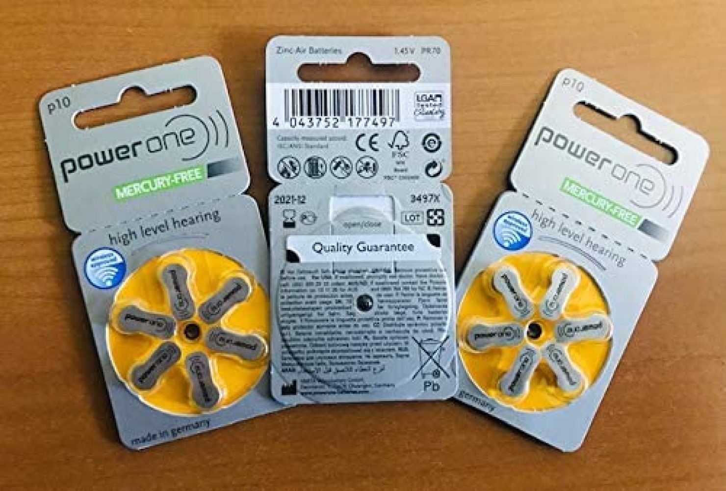 90 X Size P10 Powerone Hearing Aid Batteries