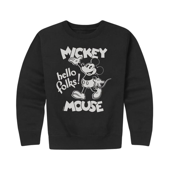 Mickey & Friends - Mickey Mouse Hello Folks - Toddler And Youth Crewneck Fleece Sweatshirt