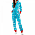 thumbnail image 1 of Combinaisons à capuche Anime pour femmes et hommes, grenouillères cosplay de Noël imprimées avec fermeture éclair, pyjamas une pièce pour adultes, vêtements de détente pour filles, 1 of 4