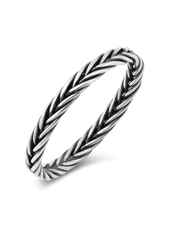 Simple Celtic Braid Knot Ring .925 Sterling Silver Band Jewelry Female Male Unisex Size 9