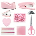 thumbnail image 1 of Estbridge Accessoires de Bureau Roses Fournitures de Bureau Roses avec Agrafeuse Distributeur de Ruban Agrafes Retire-Agrafes Épingles à Pousser Ciseaux Onglets, 1 of 8