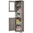 thumbnail image 1 of Armoire de Salle de Bain Mince Autoportante de 67 Pouces – Armoire de Rangement Moderne Grise avec 2 Portes en Verre, 1 Tiroir, Tablettes Ajustables – MDF Résistant à l'Humidité pour Salle de Bain, Cuisine, Salon, 1 of 8