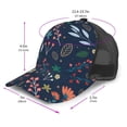 thumbnail image 3 of Picia Colorful Flowers Pattern Trucker Hat,Baseball Cap,Sun Protection Cap,Stylish Headwear,Leisure Cap,Outdoor Sports Cap, 3 of 7