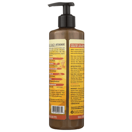 Alaffia Authentic African Black Soap with Fair Trade Shea Butter Tangerine Citrus, 16 Oz