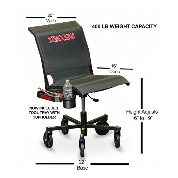 Traxion 2-720 Mesh Flex Seat NOW INCLUDES tool tray with cupholder
