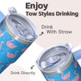 thumbnail image 4 of Flamingo Stainless Steel Tumbler 20OZ with Handle Insulated Coffee Mug Travel Cup BPA Free Leak Resistant Double Wall Vacuum Keeps Drinks Hot Cold Gifts for Women Girls on Birthday Christmas Summer, 4 of 6