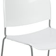 thumbnail image 6 of Flash Furniture HERCULES Series 5 Pack 880 lb. Capacity White Ultra-Compact Stack Chair with Silver Powder Coated Frame, 6 of 13
