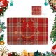 thumbnail image 1 of ZHAOCHENG 12 manteles individuales navideños, manteles individuales navideños, manteles individuales decorativos, manteles individuales para mesa de comedor, manteles individuales navideños rojos, man, 1 of 5