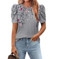 thumbnail image 1 of Blusa Zeagoo de manga abullonada con estampado floral bohemio para mujer de verano, 1 of 5