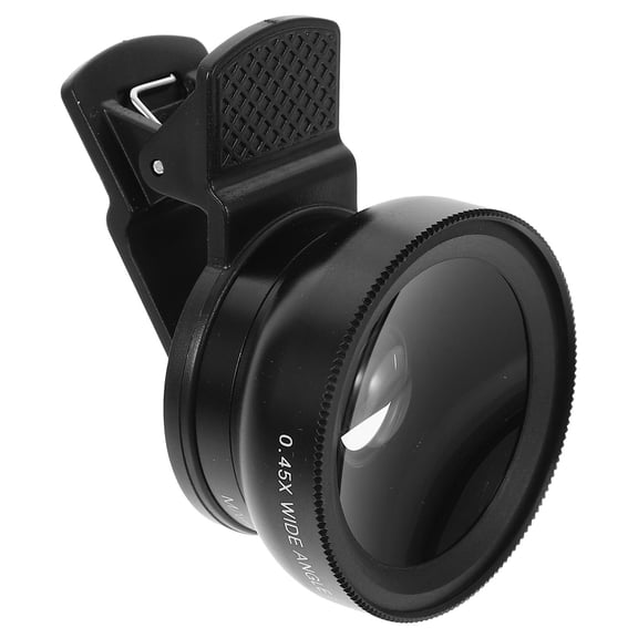 QIFULL Professional Black Phone Camera Lens Macro and Wide Angle Clip on Lens with Clamp Design