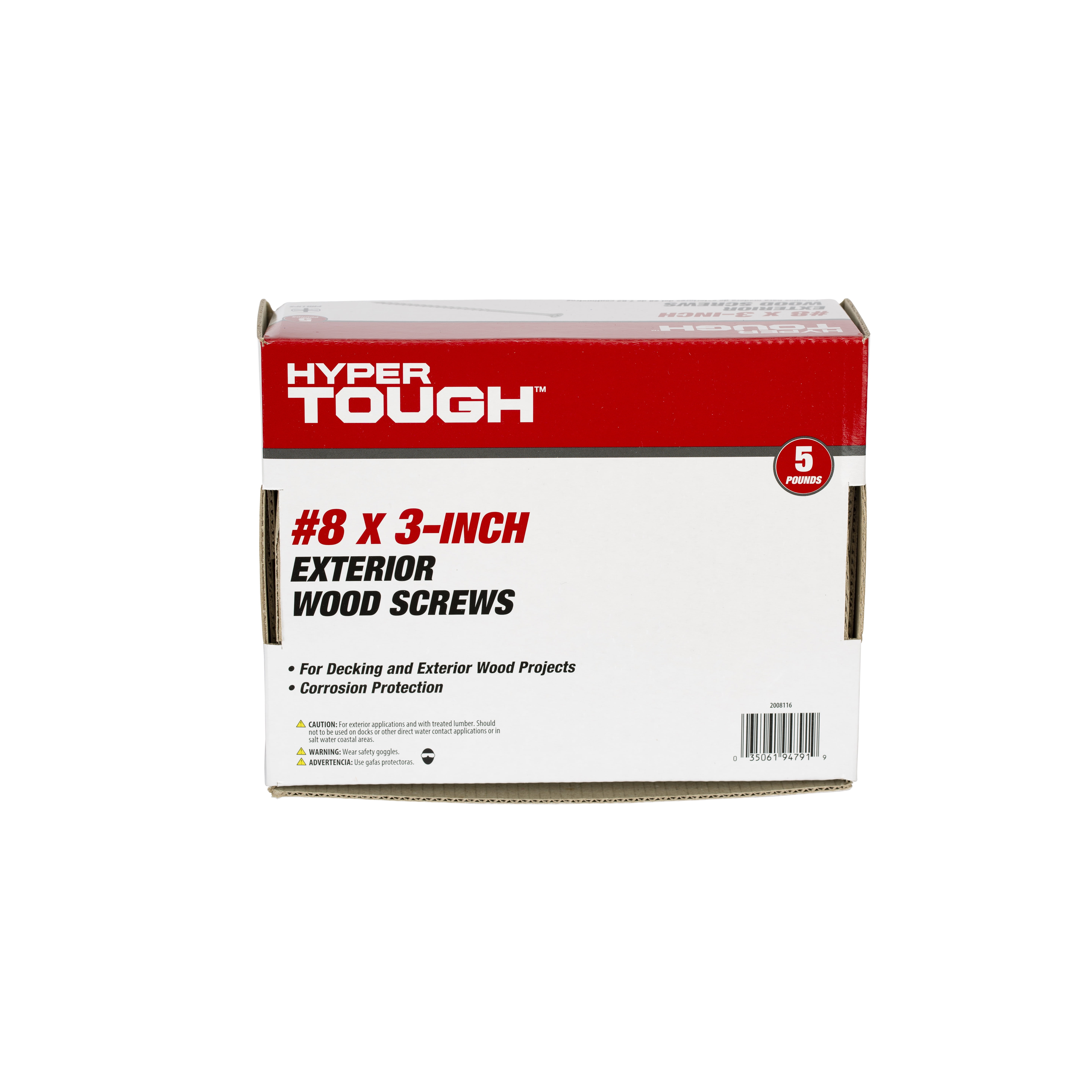 Hyper Tough #8 x 3 in. Phillips Flat Head Exterior Wood Screw, 5 lb Box