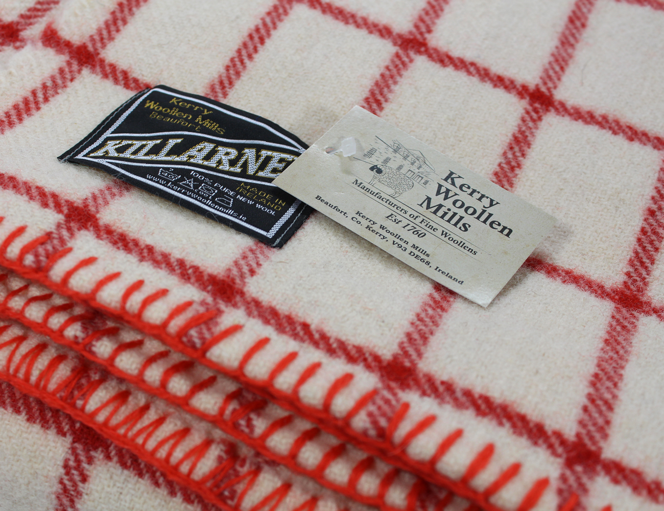 Check Wool Blanket Queen Size 100 Wool