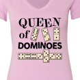 thumbnail image 4 of Inktastic Queen of Dominoes Women's V-Neck T-Shirt, 4 of 5