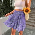 thumbnail image 4 of Vedolay Mini Skirt Womens Chiffon Retro Long Maxi Skirt Beach Ankle Length Skirt,Purple XXL, 4 of 5
