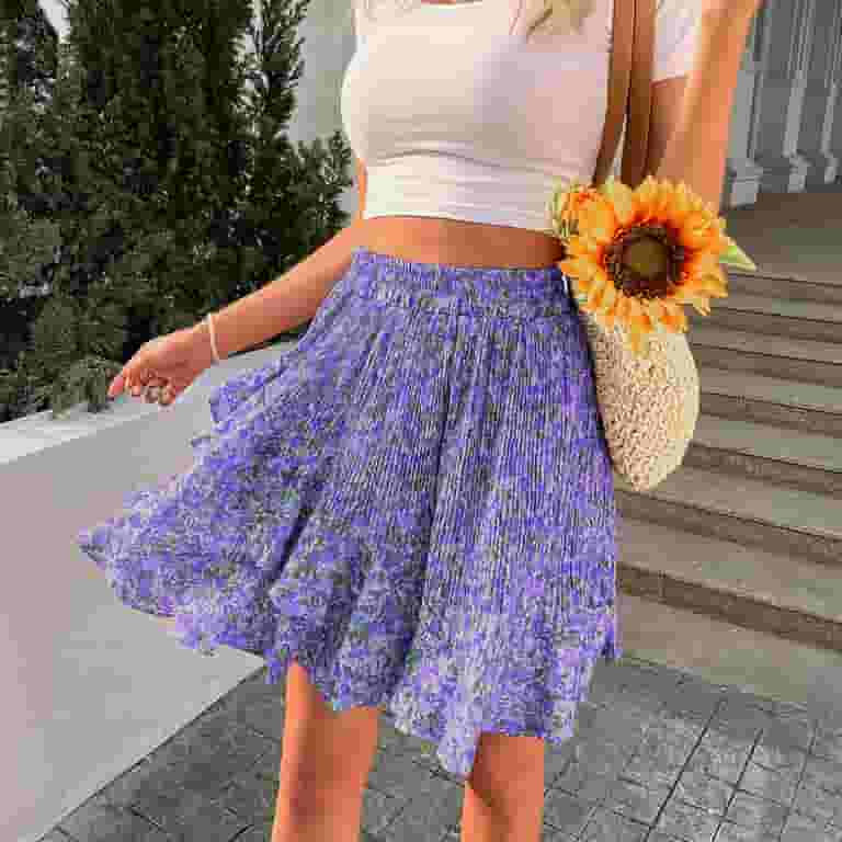 スカート VIOLET COTTON SKIRT Vedolay Skirt For Women Womens Elegant Floral Lace Elastic